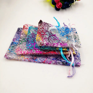 20pcs Organza Bags Drawstring Wedding Gift Jewelry Pouches 4 Colors