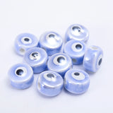 20pcs Evil Eye Ceramic Beads Colorful Flat Round Glaze Jewelry Beads