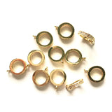 20pcs Zirconia Pave Bail Wheel Spacers Gold-Plated Jewelry Supply