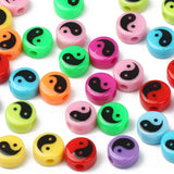 20pcs 8-14mm Resin Tai Chi Yin Yang Spacer Beads Jewelry Making DIY Accessories