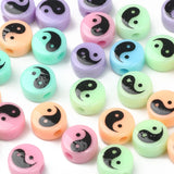 20pcs 8-14mm Resin Tai Chi Yin Yang Spacer Beads Jewelry Making DIY Accessories
