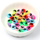 20pcs 8-14mm Resin Tai Chi Yin Yang Spacer Beads Jewelry Making DIY Accessories