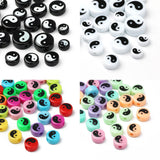 20pcs 8-14mm Resin Tai Chi Yin Yang Spacer Beads Jewelry Making DIY Accessories