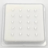 20pcs 925 Sterling Silver Cross Shape Nose Stud Piercings Nostril Straight