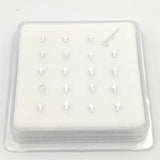 20pcs 925 Sterling Silver Cross Shape Nose Stud Piercings Nostril Straight