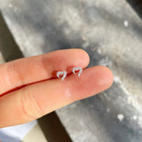 925 Sterling Silver CZ Inlaid Heart Nose Stud for Women