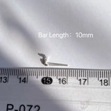 925 Sterling Silver CZ Inlaid Heart Nose Stud for Women