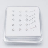 20pcs 925 Sterling Silver Nose Stud Ring Tiny Nariz Piercing Body Jewelry
