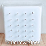 20pcs 925 Silver CZ Nose Stud Nostril Piercing Jewelry