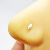 925 Sterling Silver Nose Stud Leaf Shape Nose Ring Nariz Piercing Jewelry