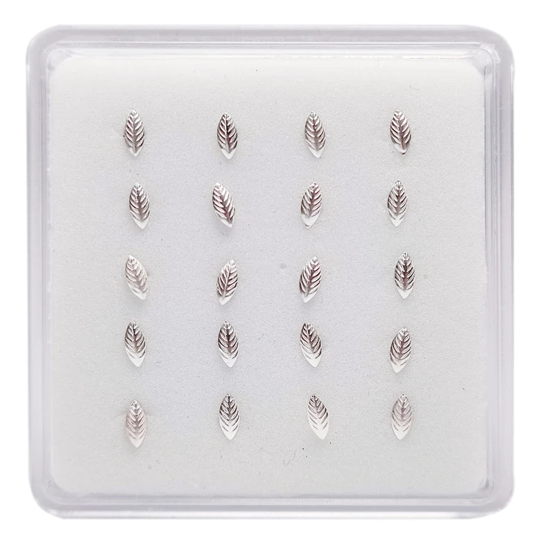 925 Sterling Silver Nose Stud Leaf Shape Nose Ring Nariz Piercing Jewelry