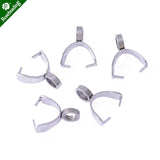 20pcs Stainless Steel Snap On Bail 9mm Long Charm Bail