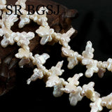 20pcs 9x14mm Cross Baroque Pearl Beads for DIY Earrings Pendant