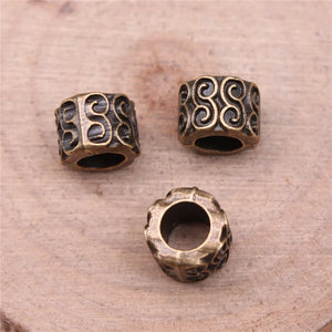 20pcs Antique Bronze Big Hole Spacer Beads Charms For Jewelry Making