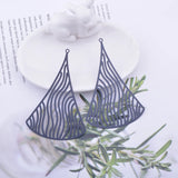 20pcs Filigree Circular Cone Charms Metal Geometry Pendant DIY Earring Making