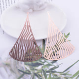 20pcs Filigree Circular Cone Charms Metal Geometry Pendant DIY Earring Making