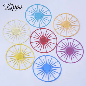 20pcs AA4732 50mm Round Sunlight Shape Charms Jewelry Big Hollow Pendant