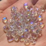 20pcs AB Star Heart Lampwork Glass Spacer Beads for Jewelry Making DIY