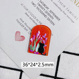 20pcs Acrylic Sheet Resin Pendant Glitter Flower Embossed Charms