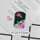 20pcs Acrylic Sheet Resin Pendant Glitter Flower Embossed Charms