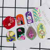 20pcs Acrylic Sheet Resin Pendant Glitter Flower Embossed Charms