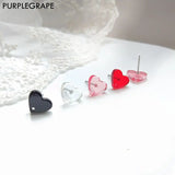 20pcs Acrylic Peach Heart Ear Needle DIY Earrings Accessories Pendant