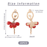20pcs Ballerina Pendants Faceted Crystal Big Dancer for Jewelry Making DIY