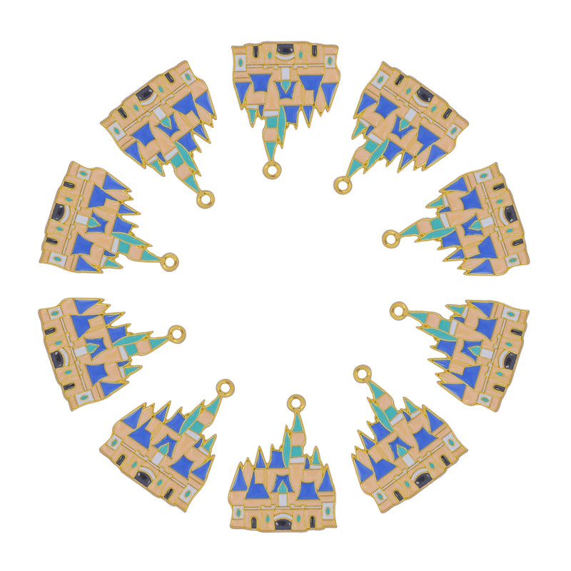 20pcs Alloy Castle Charms for DIY Jewelry Making