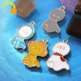 20pcs Japanese Cartoon Figure Charms Alloy Enamel Pendant DIY Jewelry Making