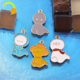 20pcs Japanese Cartoon Figure Charms Alloy Enamel Pendant DIY Jewelry Making
