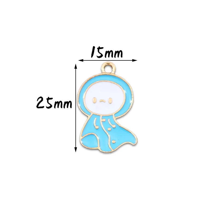 20pcs Japanese Cartoon Figure Charms Alloy Enamel Pendant DIY Jewelry Making