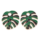 20pcs Monstera Charms Enamel Metal Plant Leaves Pendants DIY Jewelry Making