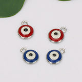 20pcs Alloy Enamel Red Eye Charms 10mm DIY Jewelry Making