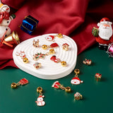 20pcs Snowman Bell Christmas Hat Reindeer Beads for DIY Making