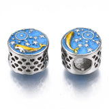 20pcs Alloy European Beads Enamel Spacer Charm Beads 11x9mm