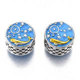 20pcs Alloy European Beads Enamel Spacer Charm Beads 11x9mm