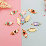 20pcs Alloy Heart Popsicle Enamel Charms Pendant for DIY Earring Jewelry 8*20mm