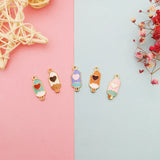 20pcs Alloy Heart Popsicle Enamel Charms Pendant for DIY Earring Jewelry 8*20mm