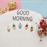 20pcs Alloy Heart Popsicle Enamel Charms Pendant for DIY Earring Jewelry 8*20mm
