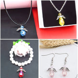 20pcs Angel Wing Crystal Charms for DIY Necklace Bracelet Making, 5 Colors