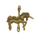 20pcs Carousel Unicorn Charm Pendant, Jewelry Making 43x42mm