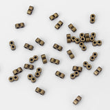 20pcs Antique Bronze Charms Double Hole Spacer Beads For 2mm Round Leather Cord