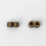 20pcs Antique Bronze Charms Double Hole Spacer Beads For 2mm Round Leather Cord