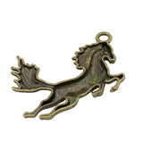 20pcs Antique Bronze Running Horse Charm Pendant 51x31mm