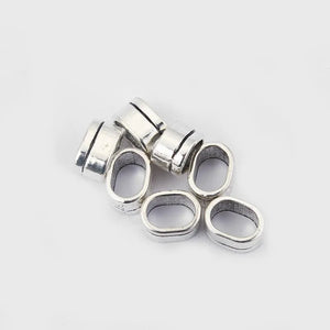 20pcs Antique Bronze Spacer Slide Beads for 10*6mm Licorice Leather DIY Jewelry