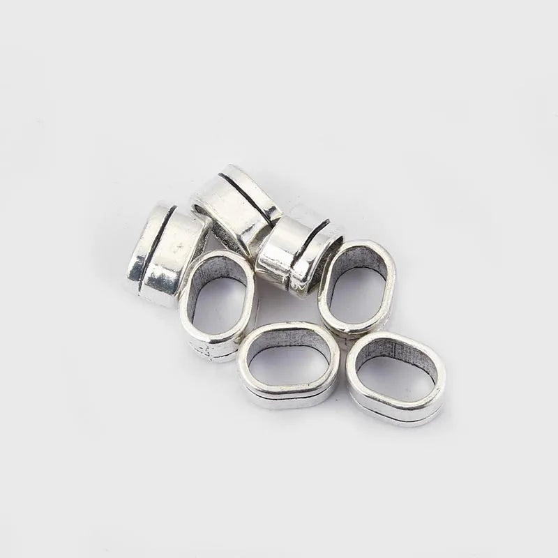 20pcs Antique Bronze Spacer Slide Beads for 10*6mm Licorice Leather DIY Jewelry