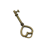 20pcs Antique Bronze Heart Skeleton Key Charm Pendant 55x20mm