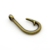 20pcs Antique Bronze Fish Hook Charms Pendants 39x19mm