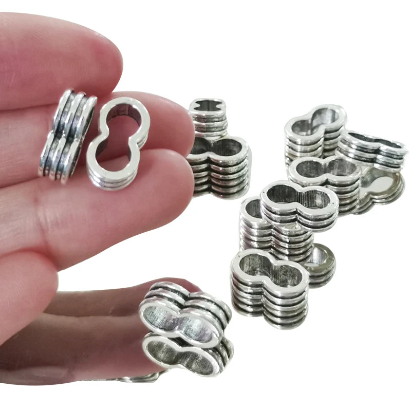Antique Double Hole Slider Beads Spacer Connectors for Leather Cord Bracelet