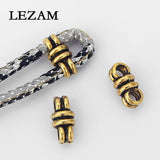 20pcs Double Hole Slider Beads Spacer 3mm Round Leather Cord Bracelet